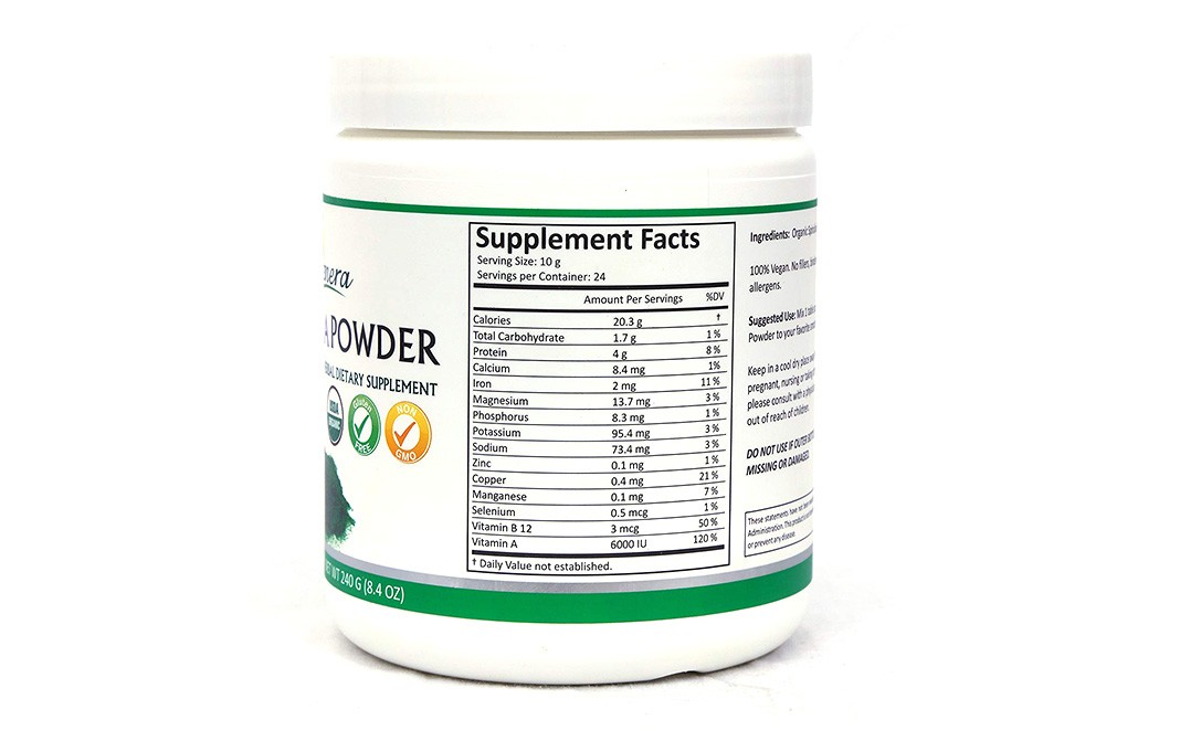 Grenera Spirulina Powder    Plastic Jar  240 grams